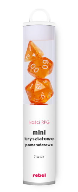 Zestaw kości RPG Mini Kryształowe - Pomarańczowe