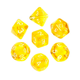 Zestaw kości RPG Mini Kryształowe - Żółte