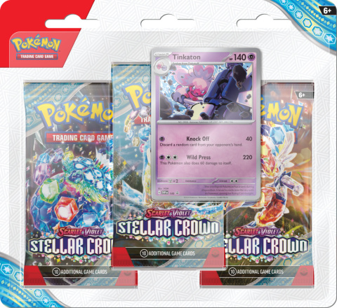 Pokemon TCG: Stellar Crown 3-Pack blister - Tinkaton