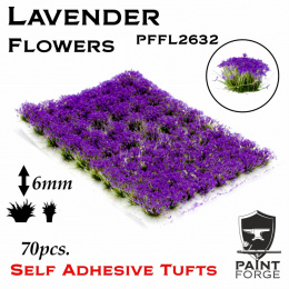 Lavender Purple Flowers Tufts 6mm 70szt