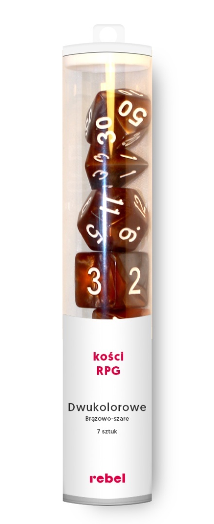 Komplet kości RPG Dwukolorowe - Brązowo-szare