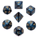 Komplet kości RPG Dwukolorowe - Czarno-niebieskie