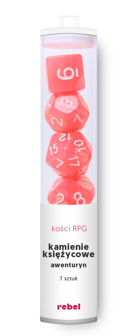 Komplet kości RPG Kamienie Księżycowe - Awenturyn