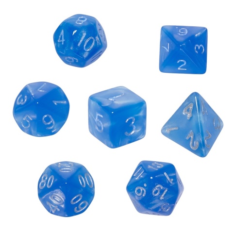 Komplet kości RPG Kamienie Księżycowe - Lapis Lazuli