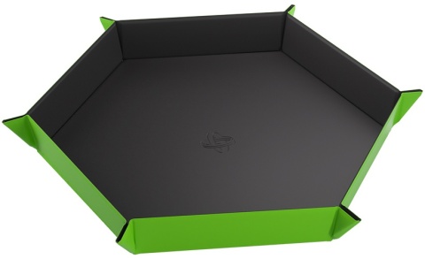 Magnetic Dice Tray - Hexagonal - Black / Green