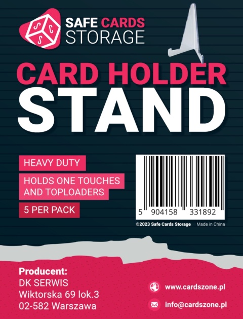 Acrylic Stand Akrylowy stojak na karty (mały) - 5 sztuk