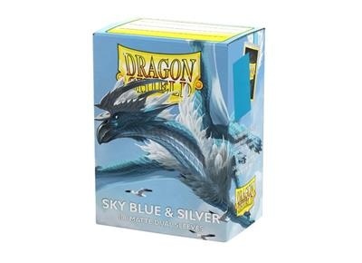 Dragon Shield Matte Dual Sleeves - Sky Blue & Silver
