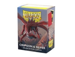 Dragon Shield Matte Dual Sleeves - Crimson & Silver