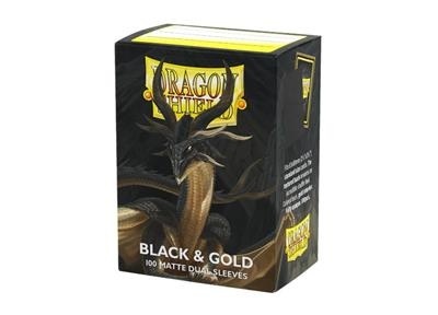 Dragon Shield Sleeves Matte Dual - Black & Gold