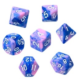 Komplet kości RPG Dwukolorowe - Niebiesko-różowe