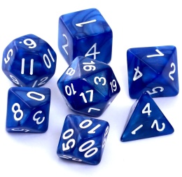 Komplet kości RPG Perłowe - Ciemnoniebieskie