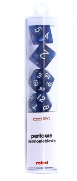 Komplet kości RPG Perłowe - Ciemnoniebieskie