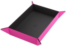 Magnetic Dice Tray - Rectangular - Black / Pink