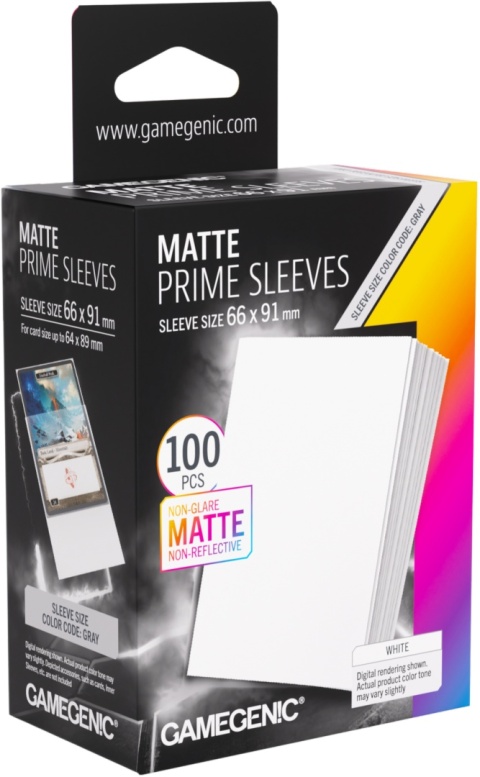 Matte Prime Sleeves (66x91 mm) - White - 100 sztuk