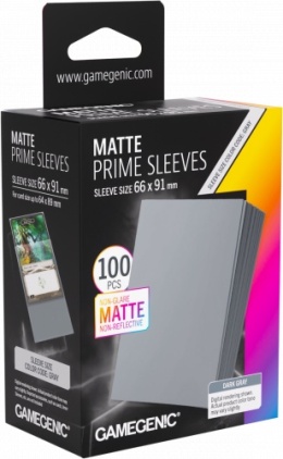 Matte Prime Sleeves (66x91 mm) - Dark Grey - 100 sztuk