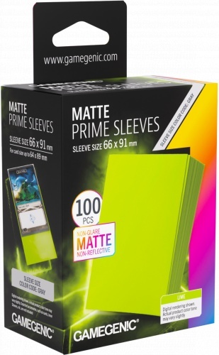 Matte Prime Sleeves (66x91 mm) - Lime - 100 sztuk