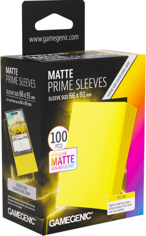 Matte Prime Sleeves (66x91 mm) - Yellow - 100 sztuk