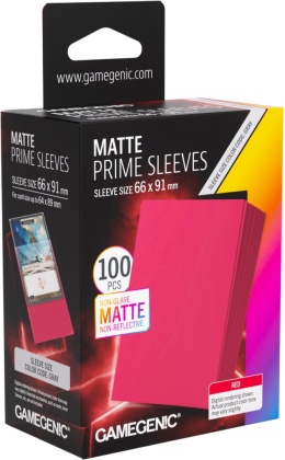 Matte Prime Sleeves (66x91 mm) - Red - 100 sztuk