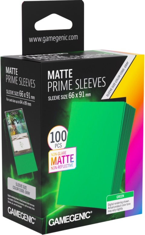 Matte Prime Sleeves (66x91 mm) - Green - 100 sztuk