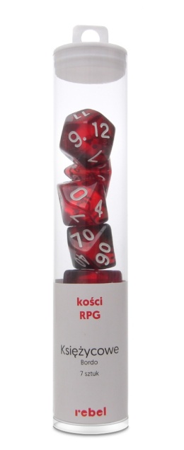 Zestaw kości RPG Kamienie Księżycowe - Bordo